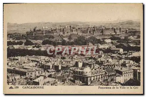 Ansichtskarte AK Carcassonne Panorama de la Ville et la Cite