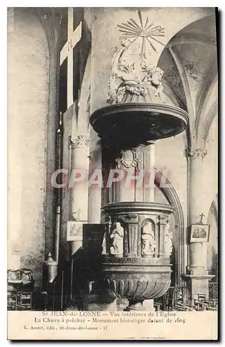 Cartes postales St Jean de Losne Vue interieure de l'Eglise La Chaire a precher Monument historique