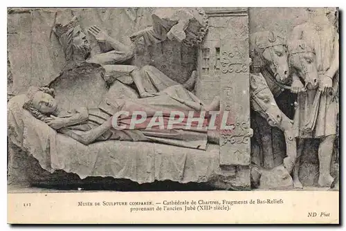 Cartes postales Musee de Sculpture Coparee Cathedrale de Chartres Fragements de Bas Reliefs provenant de l'ancie