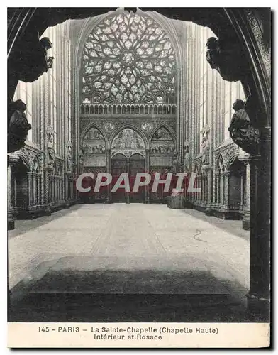 Cartes postales Paris La Sainte Chapelle (Chapelle Haute) Interieur et Rosace