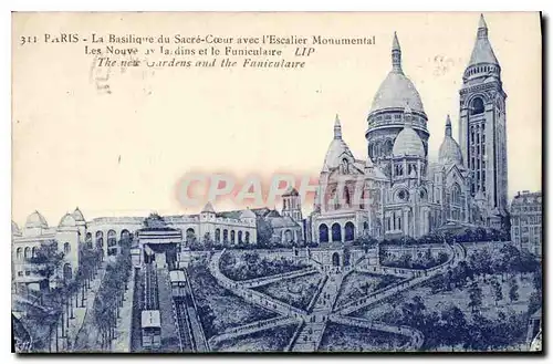 Cartes postales Paris La Basilique du Sacre Coeur avec l'Escalier Monumental