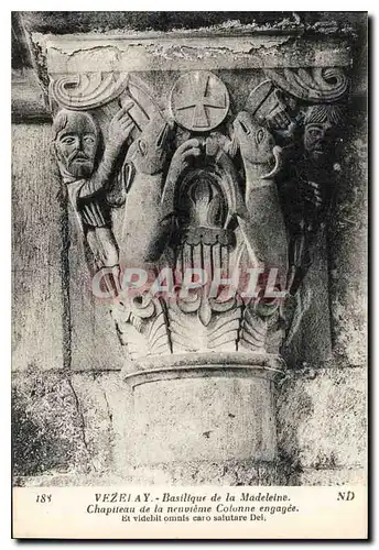 Cartes postales Vezelay Basilique de la Madeleine Chapiteau de la neuvieme Colonne engagee
