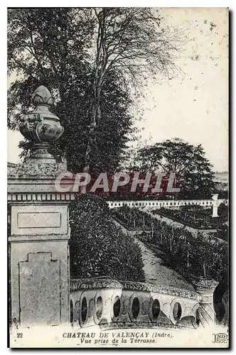 Cartes postales Chateau de Vale�ay (Indre) Vue prise de la Terrasse