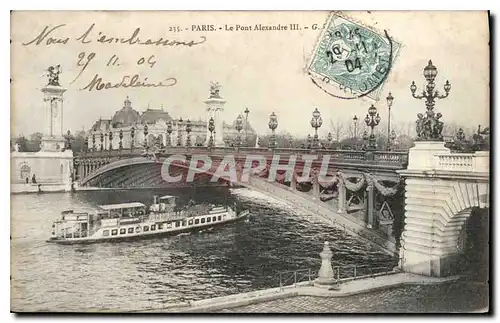 Cartes postales Paris Le Pont Alexandre III