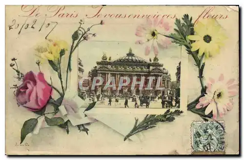 Cartes postales Le Paris Je vous envoie ces fleurs