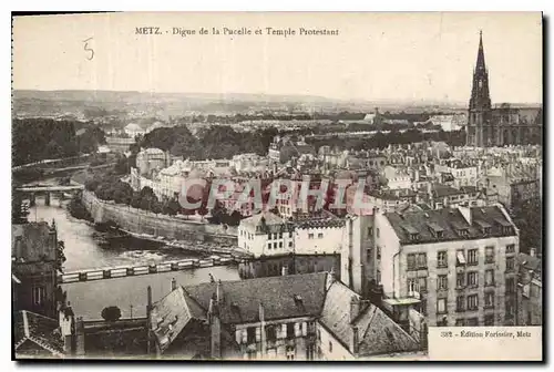 Cartes postales Metz Digue de la Pucelle et Temple Protestant