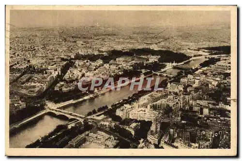 Ansichtskarte AK Paris en Flanant Vue panoramique prise de la tour Eiffel sur la Seine et la butte Montmartre