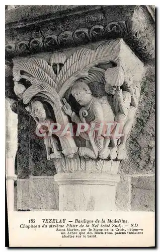 Cartes postales Vezelay Basilique de la Madeleine Chapiteau du sixieme Pilier de la nef