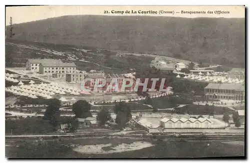 Cartes postales Camp de La Courtine (Creuse) Baraquements des Officiers Militaria