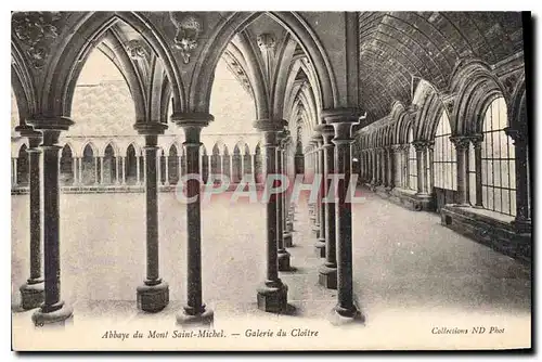 Cartes postales Abbaye du Mont Saint Michel Galerie du Cloitre