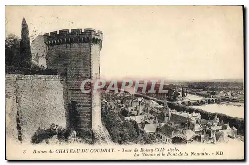 Ansichtskarte AK Ruines du Chateau du Coudray Tour de Boissy La Vienne et le Pont de la Nonnain