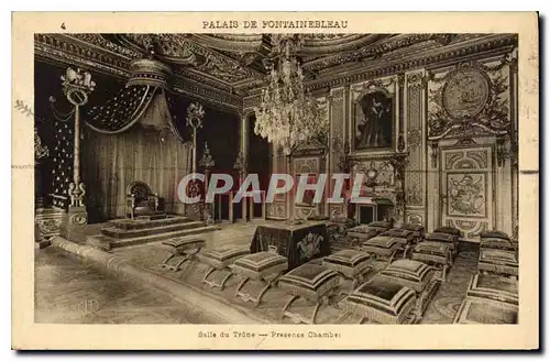 Cartes postales Palais de Fontainebleau Salle du Trone Presence Chambai