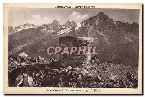 Cartes postales Chamonix Mont Blanc Sommet du Brevent et Aiguille Verte