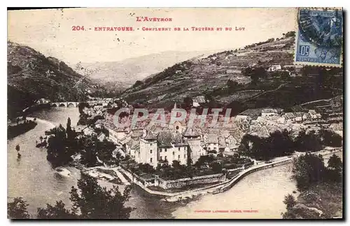 Cartes postales L'Aveyron Entraygues Compluant de la Troyere et du Lot