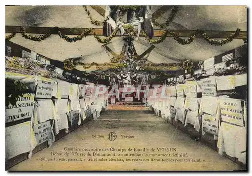 Cartes postales Ossuaire provisoire des Champs de Bataille de Verdun