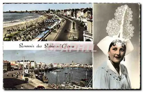 Cartes postales Souvenir des Sables d'Olonne Sa Plage Son Port Sablaise