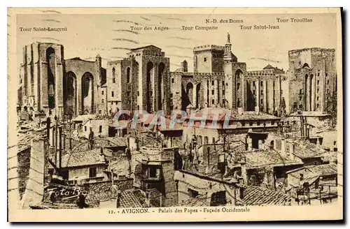 Cartes postales Avignon Palais des Papes Fa�ade Occidentale