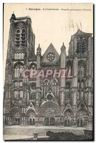 Ansichtskarte AK Bourges La Cathedrale Fa�ade principale (Ouest)