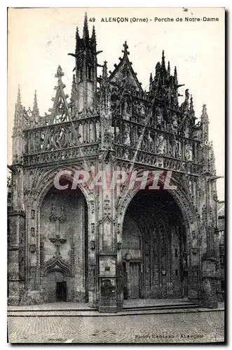 Cartes postales Alencon (Orne) Porche de Notre Dame