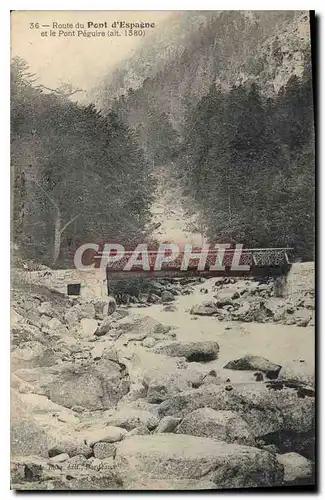 Cartes postales Route du Pont d'Espagne et le Pont Peguire