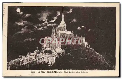 Cartes postales Le Mont Saint Michel Cote Bord au clair de Lune