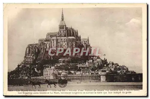 Cartes postales Le Mont Saint Michel Cote Sud Est Arrivee d'une Voiture de Genets