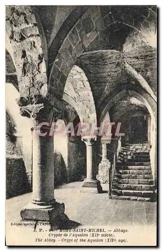 Cartes postales Mont Saint Michel Abbaye Crypte de l'Aquilon (XII siecle)