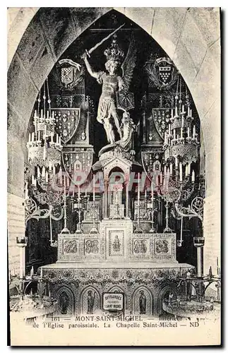 Cartes postales Mont Saint Michel Interieur de l'Eglise paroissiale La Chapelle Saint Michel
