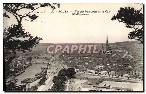 Ansichtskarte AK Rouen Vue generale prise de la Cote Ste Catherine