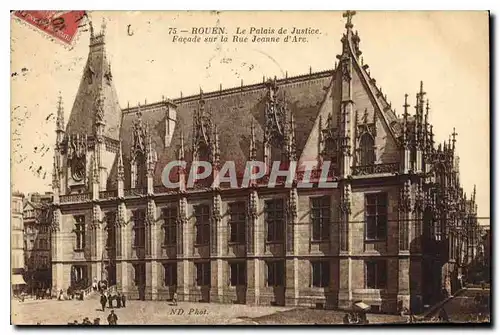 Cartes postales Rouen Le Palais de Justice Fa�ade sur la Rue Jeanne d'Arc