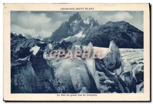 Cartes postales Chamonix Mont Blanc La Mer de glace vue du Chapeau