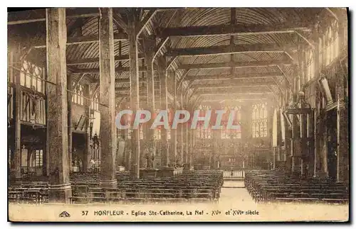 Cartes postales Honfleur Eglise Ste Catherine La Nef