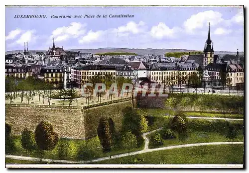 Cartes postales Luxembourg Panorama avec Place de la Constitution