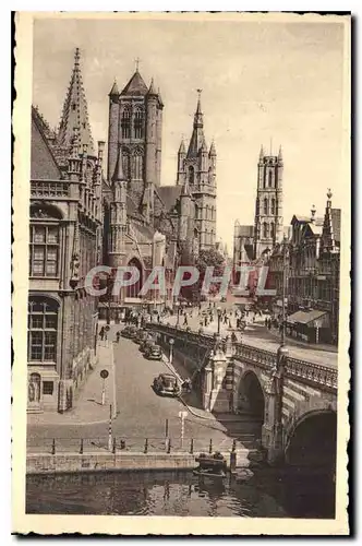Cartes postales Gand Eglise Saint Nicolas Belfroi et Eglise Saint Bavom