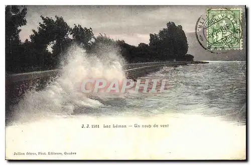 Cartes postales Lac Leman Un coup de vent