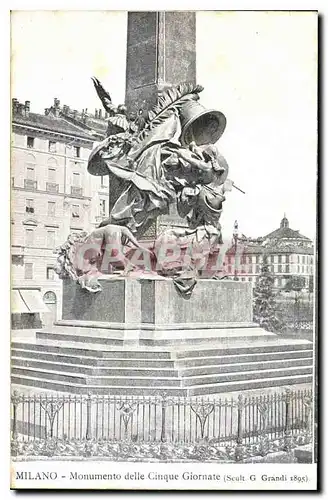 Ansichtskarte AK Milano Monumento delle Cinque Giornate (Scult G Grandi 1805)