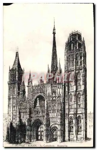 Cartes postales Rouen La Cathedrale Ensemble