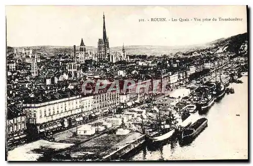 Ansichtskarte AK Rouen Les Quais Vue prise du Transbordeur Bateaux