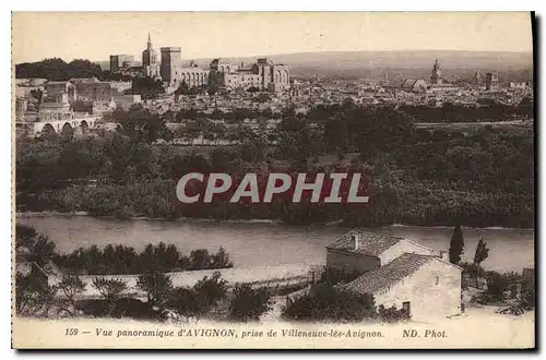 Cartes postales Avignon Vue panoramique d'Avigon prise de Villeneuve les Avignon