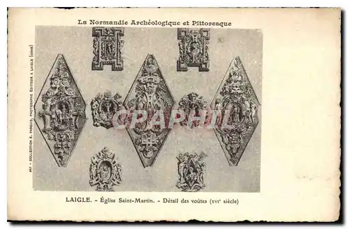 Cartes postales Laigle Eglise Saint Martin Detail des voutes (XVI siecle)