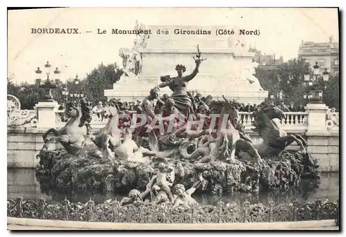 Cartes postales Bordeaux Le Monument des Girondins Cote nord