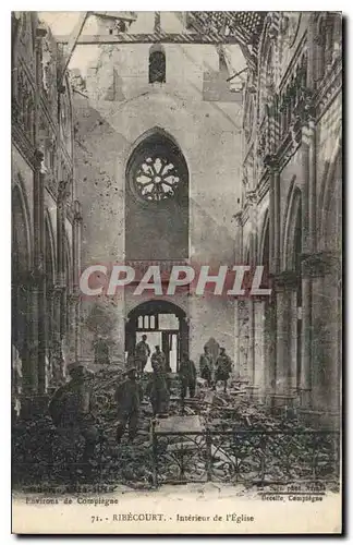 Ansichtskarte AK Ribecourt Interieur de l'Eglise Militaria