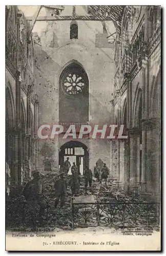Cartes postales Ribecourt Interieur de l'Eglise Militaria