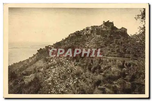 Cartes postales Eze A M Le Village vu de la Route de la Nouvelle Corniche de Nice a Menton