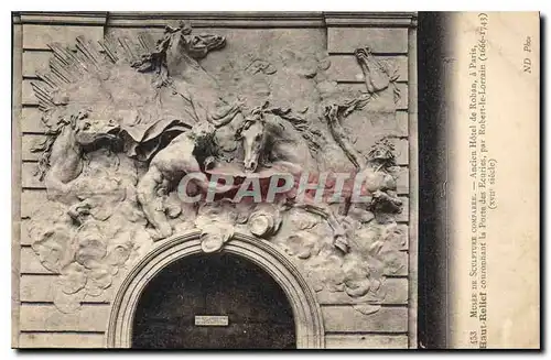 Ansichtskarte AK Musee de sculpture comparee Ancien Hotel de Rohan Paris Haut relief couronnant la porte des Ecur