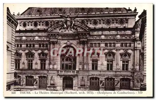 Cartes postales Tours Le Theatre Municipal Rochard arch 1872 Sculptures de Combarieux