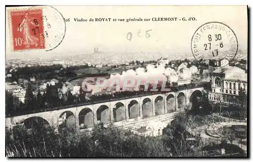 Ansichtskarte AK Viaduc de Royat et vue generale sur Clermont Train