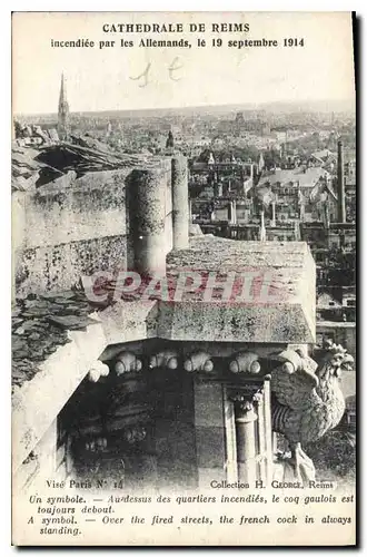 Ansichtskarte AK Cathedrale de Reims incendiee par les Allemand le 19 septembre 1914