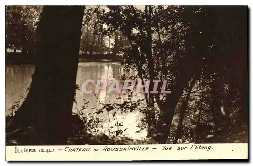 Cartes postales Illiers Chateau de Roussainville vue sur l'Etang