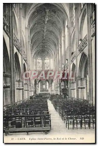 Cartes postales Caen Eglise Saint Pierre la Nef et le Choeur